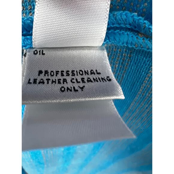 St. John Dress Blue Tan Striped Sleeveless Crewneck A-Line Fit & Flare Wool Knit - Picture 5 of 6